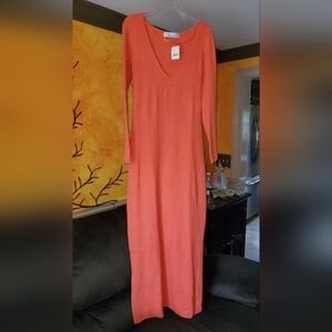 Free People Beach Collection Maxi Peach/orange Dress size Medium